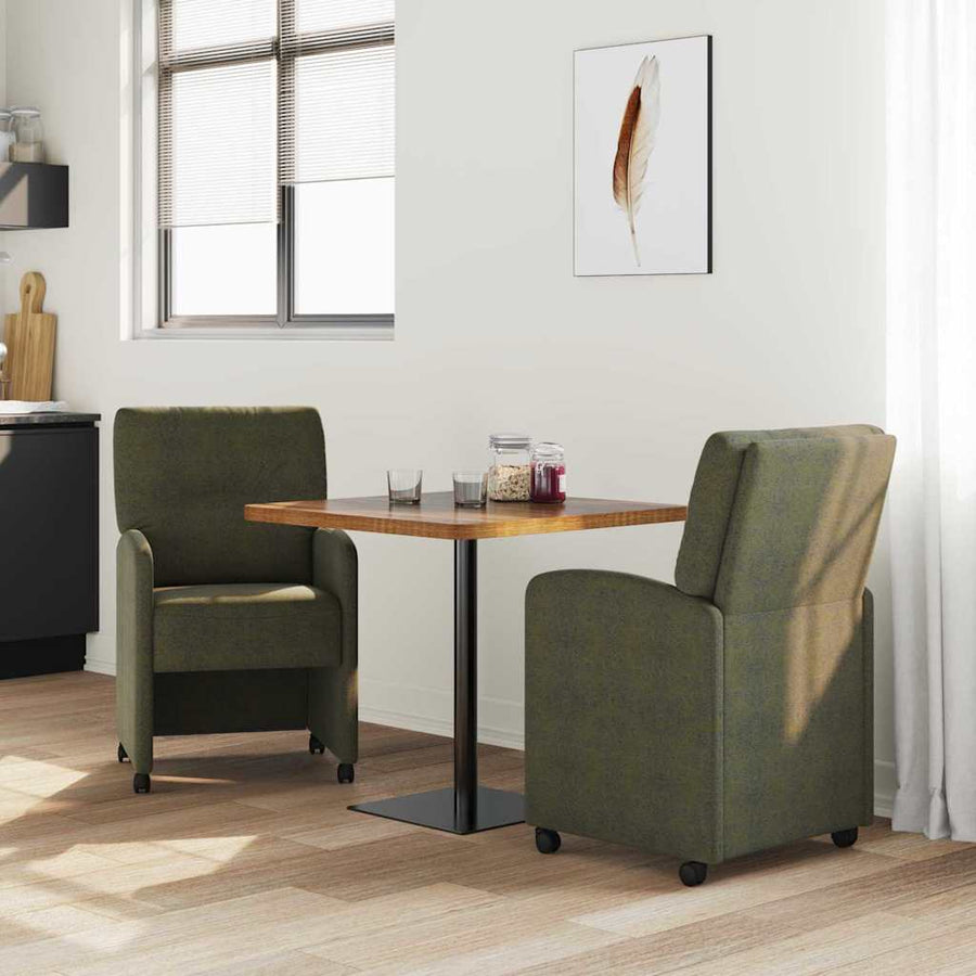 Eetstoelen 2 pcs Leger groen 57 x 67 x 95 cm Faux suede leer