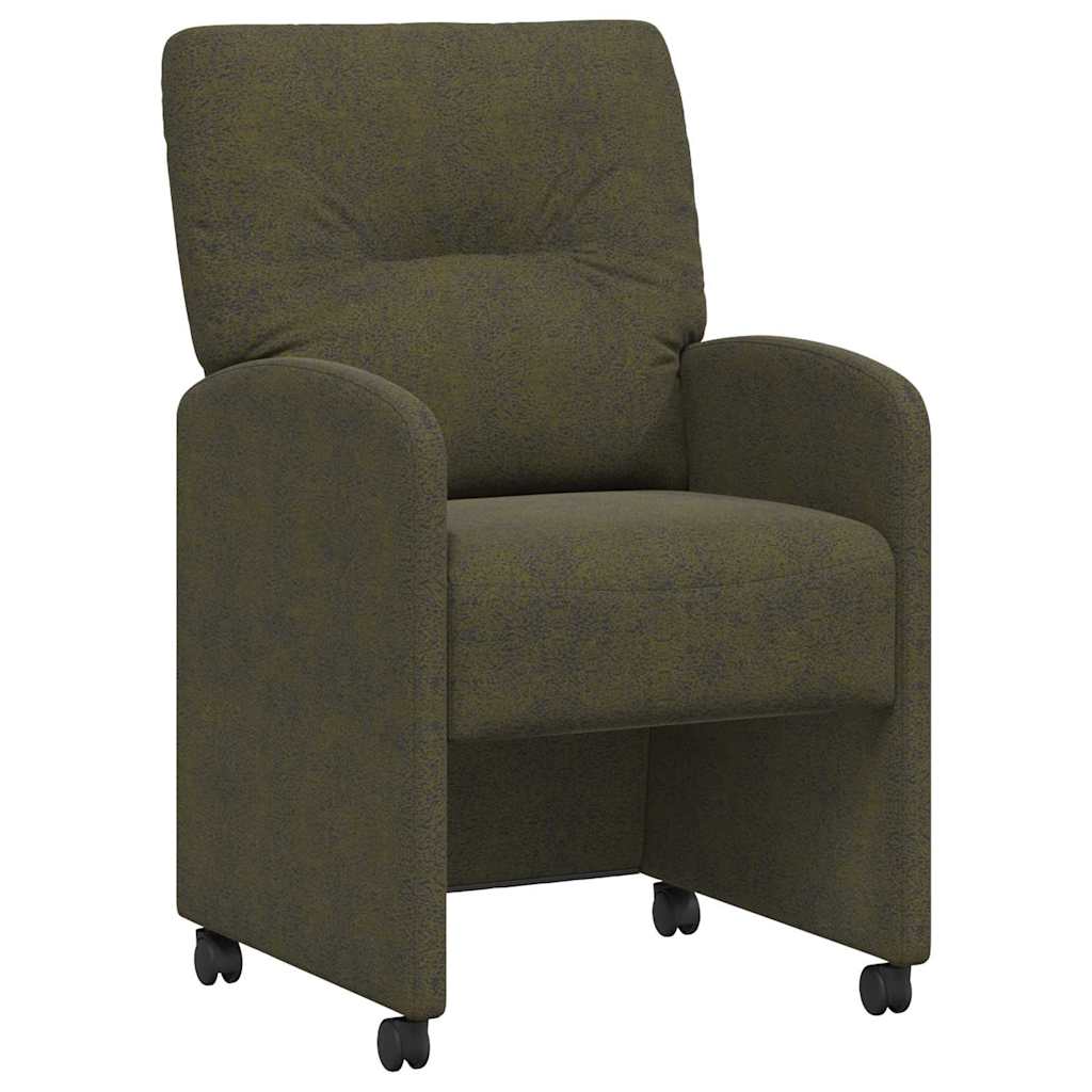 Eetstoelen 2 pcs Leger groen 57 x 67 x 95 cm Faux suede leer