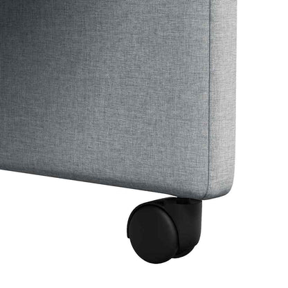 Eetstoelen met wielen 2 pcs Lichtgrijs 57 x 67 x 95 cm Stof