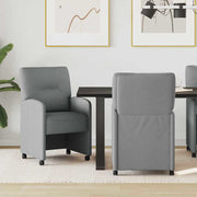 Eetkamerstoelen met wieltjes lichtgrijs 2 stuks