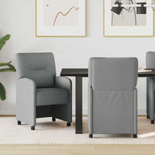 Eetstoelen met wielen 2 pcs Lichtgrijs 57 x 67 x 95 cm Stof