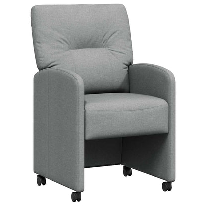 Eetstoelen met wielen 2 pcs Lichtgrijs 57 x 67 x 95 cm Stof
