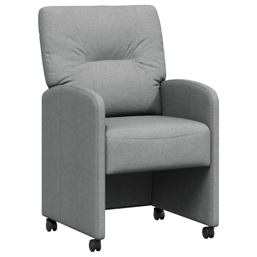 Eetstoelen met wielen 2 pcs Lichtgrijs 57 x 67 x 95 cm Stof
