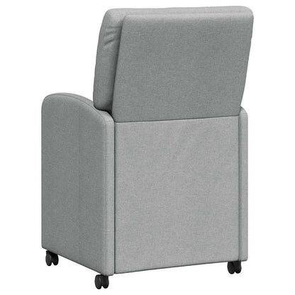 Eetstoelen met wielen 2 pcs Lichtgrijs 57 x 67 x 95 cm Stof