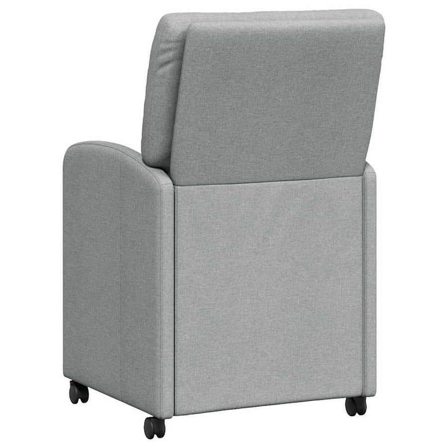 Eetstoelen met wielen 2 pcs Lichtgrijs 57 x 67 x 95 cm Stof