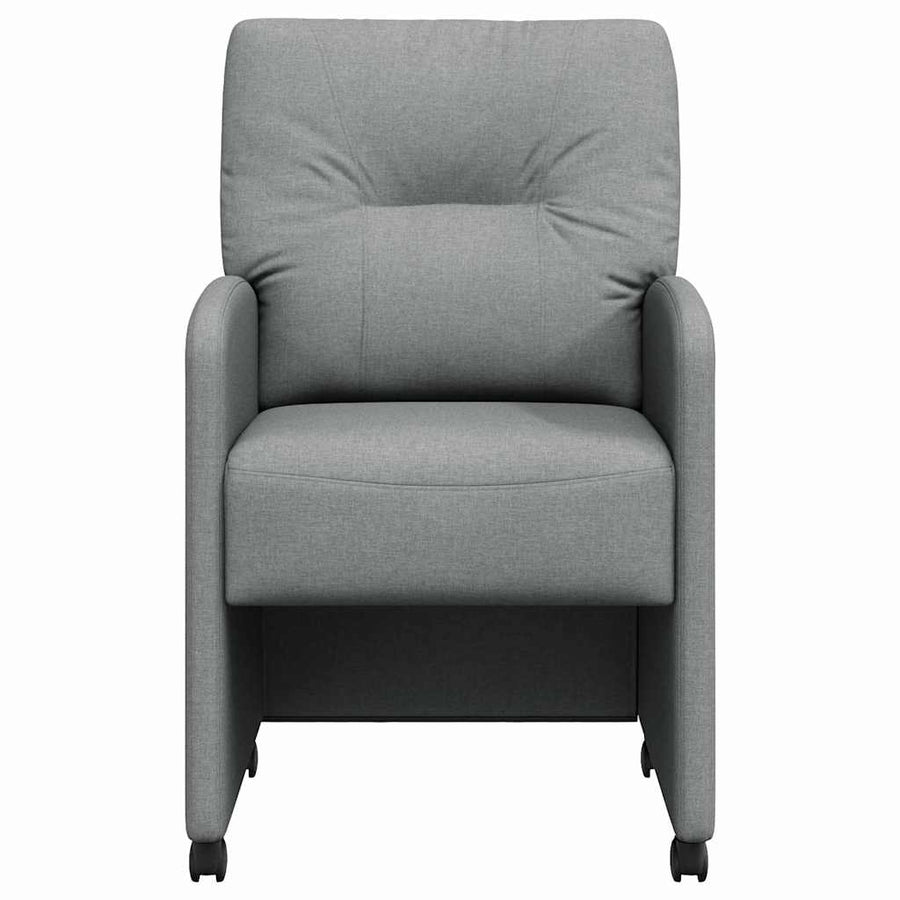 Eetstoelen met wielen 2 pcs Lichtgrijs 57 x 67 x 95 cm Stof