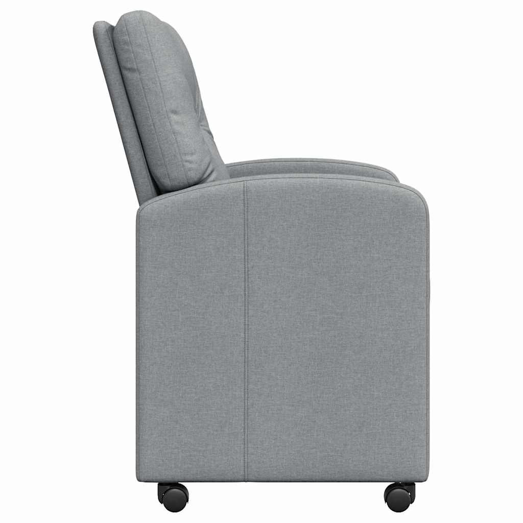 Eetstoelen met wielen 2 pcs Lichtgrijs 57 x 67 x 95 cm Stof