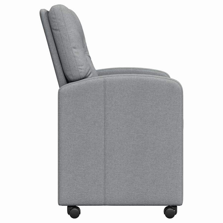 Eetstoelen met wielen 2 pcs Lichtgrijs 57 x 67 x 95 cm Stof