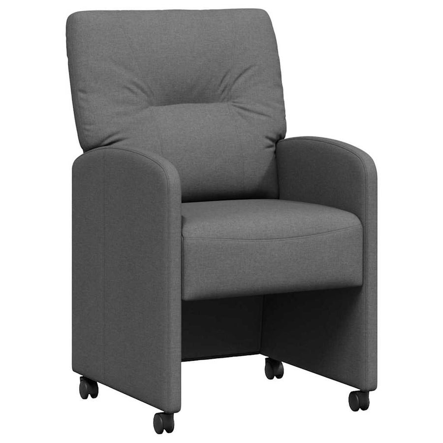 Eetstoelen met wielen 2 pcs Donkergrijs 57 x 67 x 95 cm Stof