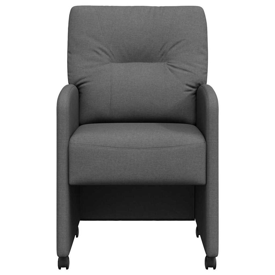 Eetstoelen met wielen 2 pcs Donkergrijs 57 x 67 x 95 cm Stof