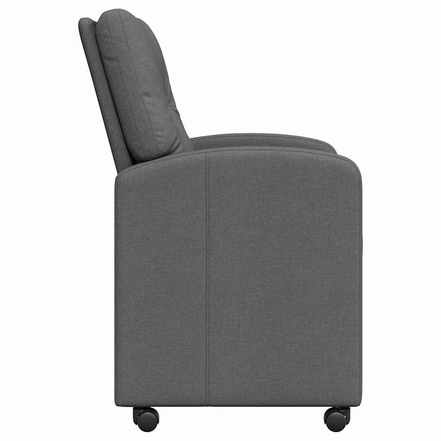 Eetstoelen met wielen 2 pcs Donkergrijs 57 x 67 x 95 cm Stof