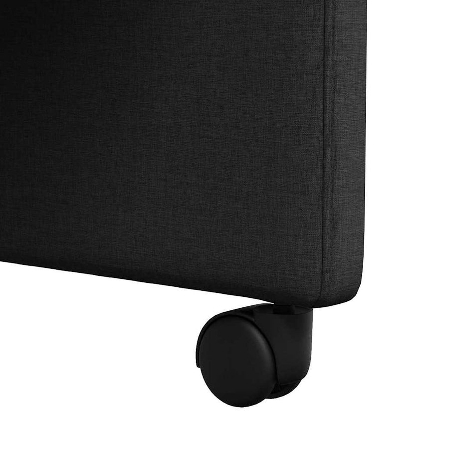 Eetstoelen met wielen 2 pcs Zwart 57 x 67 x 95 cm Stof
