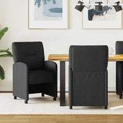 Eetkamerstoelen met wieltjes 2 stuks zwart 57x67x95 cm
