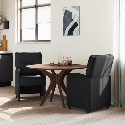 Eetstoelen met wielen 2 pcs Zwart 57 x 67 x 95 cm Stof