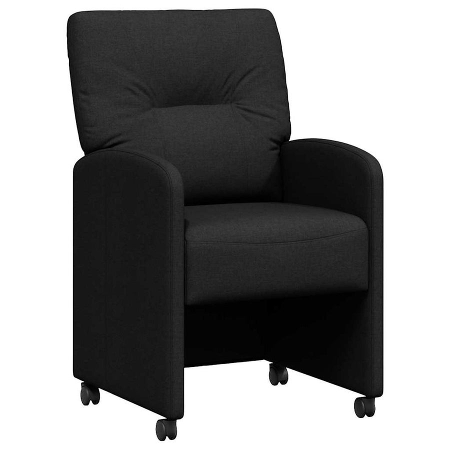 Eetstoelen met wielen 2 pcs Zwart 57 x 67 x 95 cm Stof