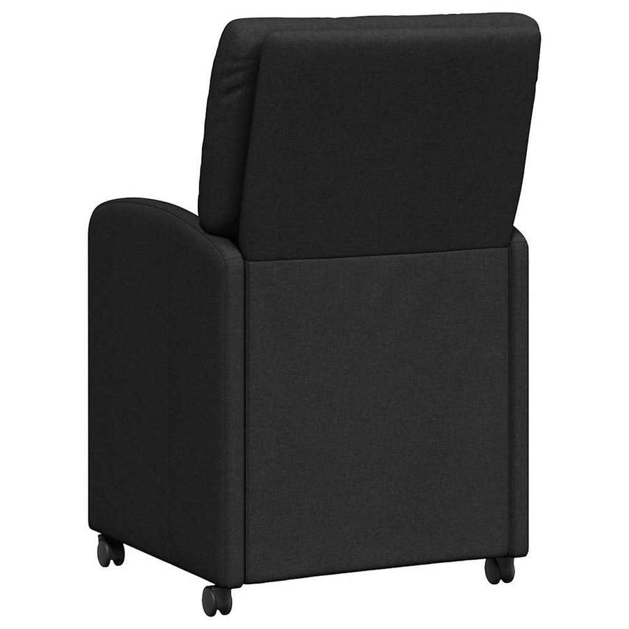 Eetstoelen met wielen 2 pcs Zwart 57 x 67 x 95 cm Stof