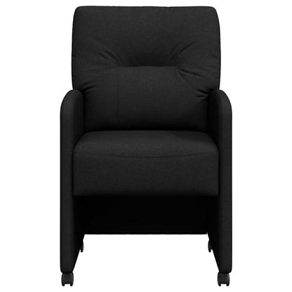Eetstoelen met wielen 2 pcs Zwart 57 x 67 x 95 cm Stof