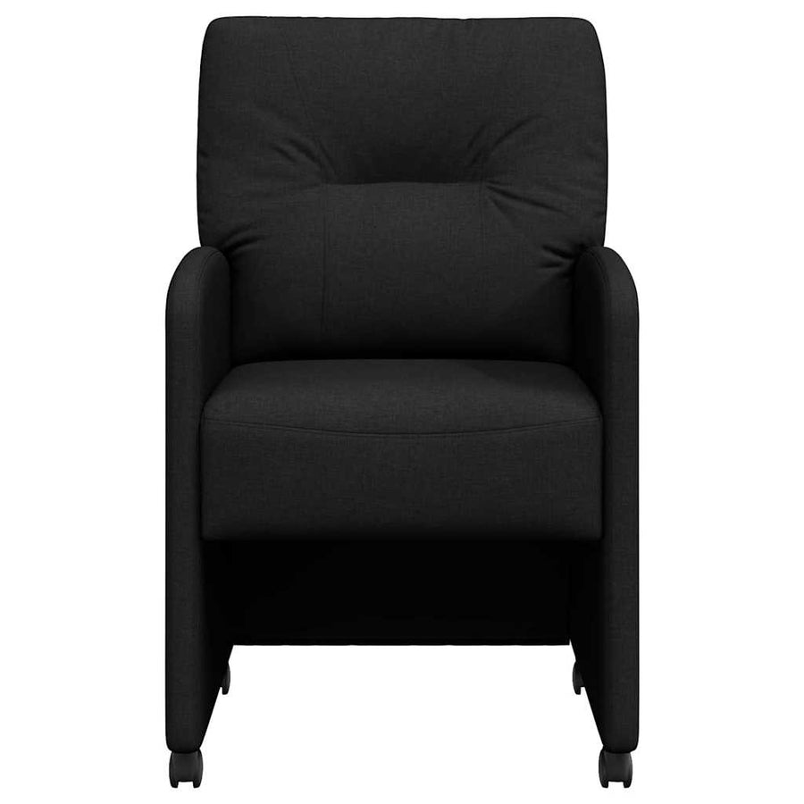 Eetstoelen met wielen 2 pcs Zwart 57 x 67 x 95 cm Stof