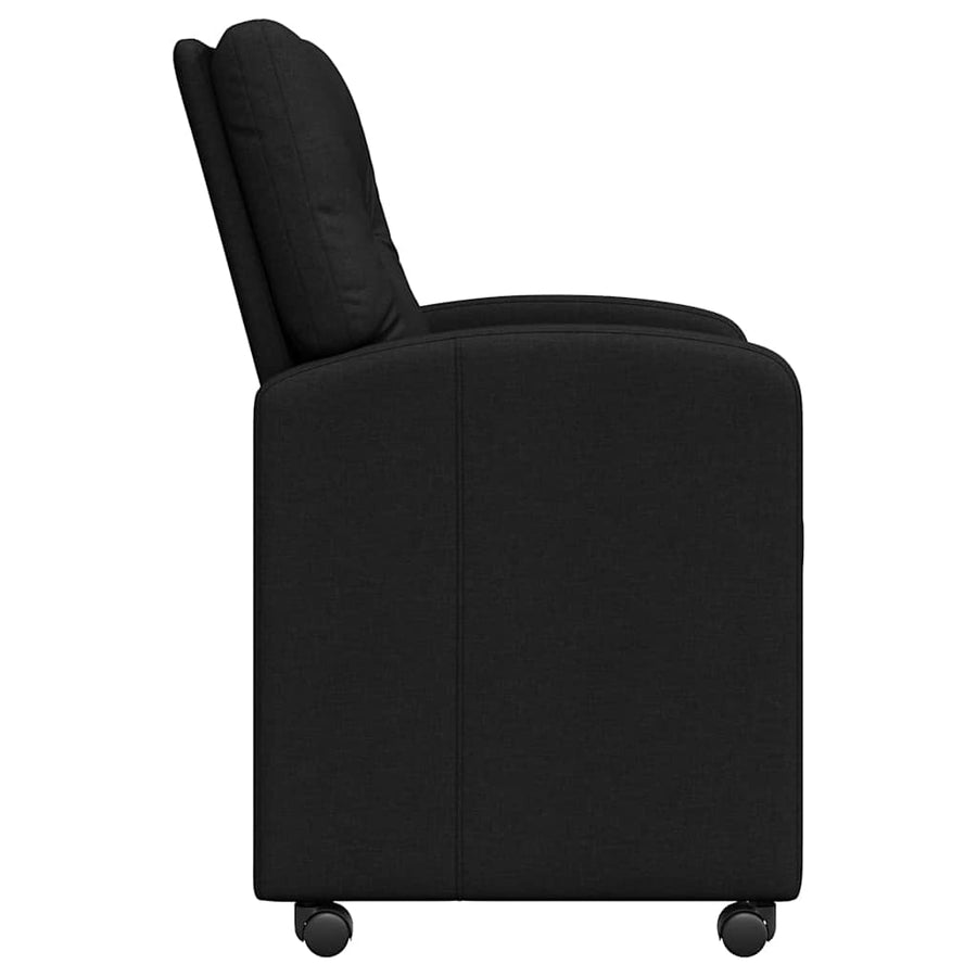 Eetstoelen met wielen 2 pcs Zwart 57 x 67 x 95 cm Stof
