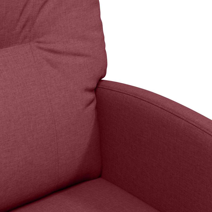 Eetstoelen met wielen 2 pcs Wijnrood 57 x 67 x 95 cm Stof