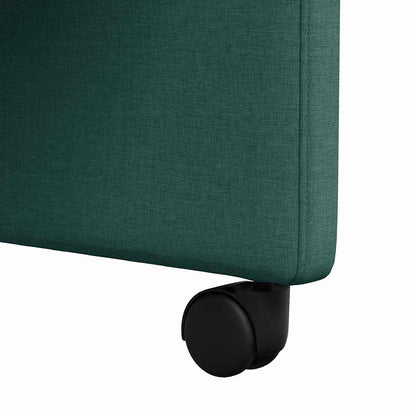 Eetstoelen met wielen 2 pcs Donkergroen 57 x 67 x 95 cm Stof