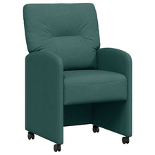 Eetstoelen met wielen 2 pcs Donkergroen 57 x 67 x 95 cm Stof