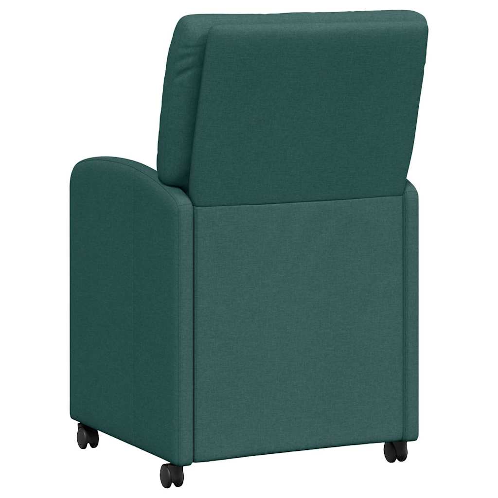 Eetstoelen met wielen 2 pcs Donkergroen 57 x 67 x 95 cm Stof