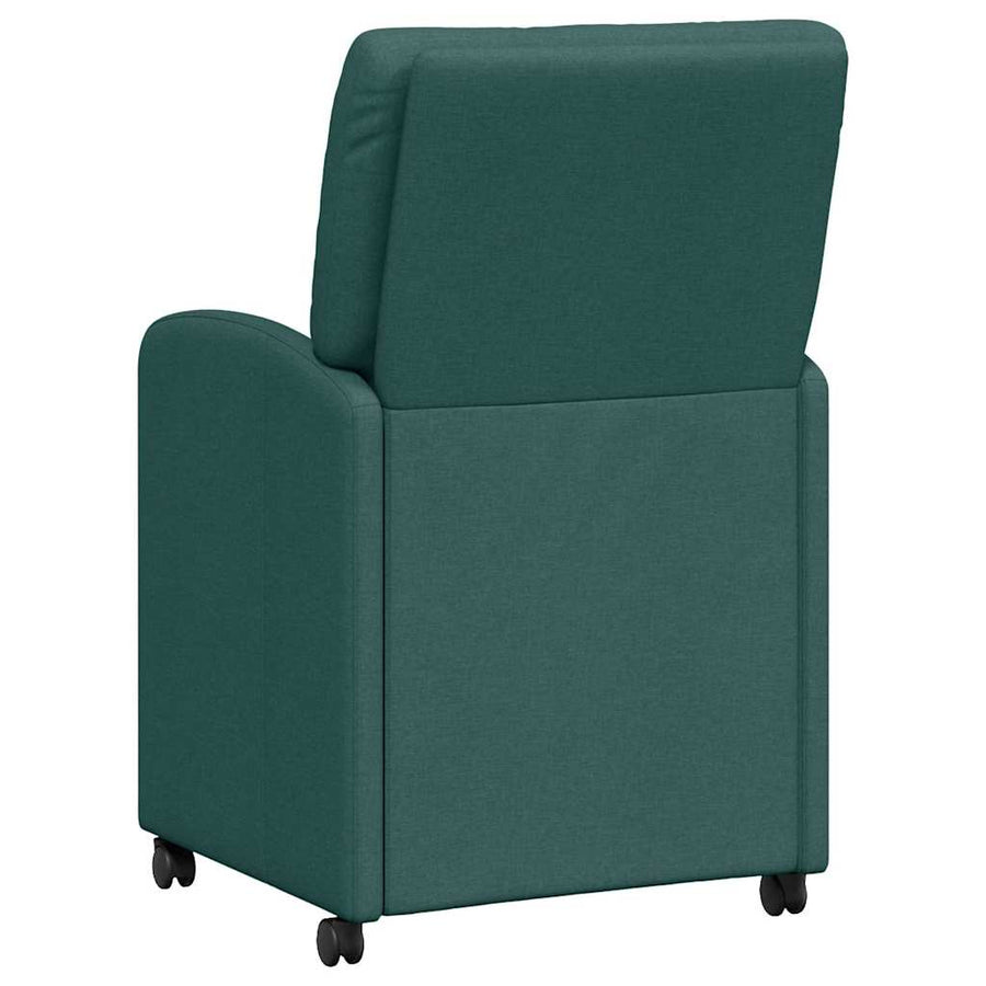 Eetstoelen met wielen 2 pcs Donkergroen 57 x 67 x 95 cm Stof