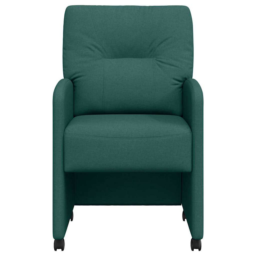 Eetstoelen met wielen 2 pcs Donkergroen 57 x 67 x 95 cm Stof