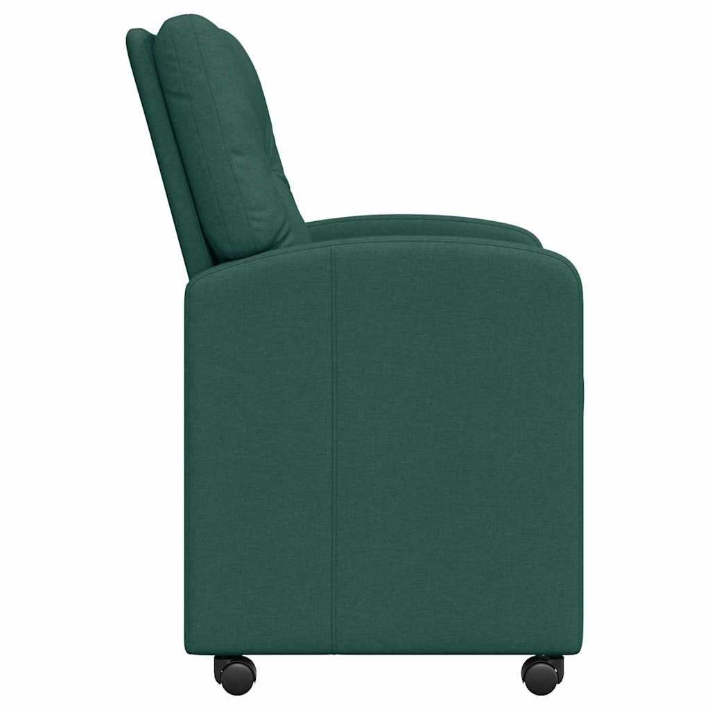 Eetstoelen met wielen 2 pcs Donkergroen 57 x 67 x 95 cm Stof