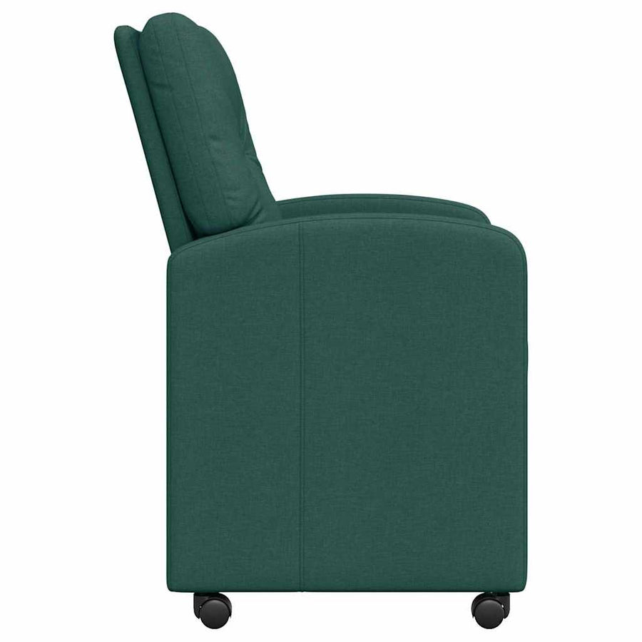Eetstoelen met wielen 2 pcs Donkergroen 57 x 67 x 95 cm Stof