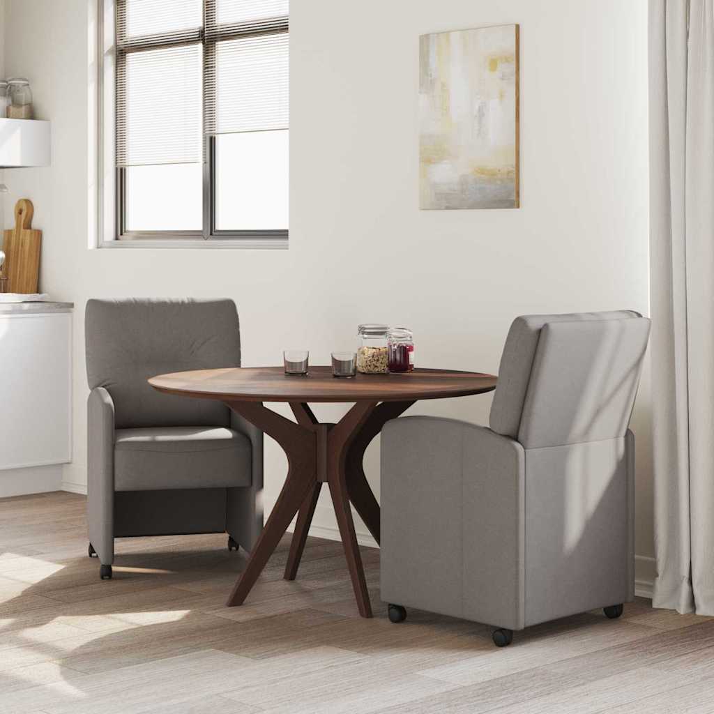 Eetstoelen met wielen 2 pcs Taupe 57 x 67 x 95 cm Stof