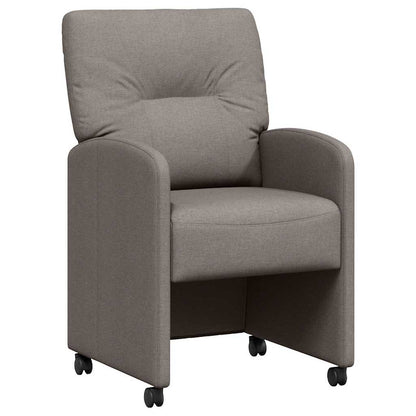 Eetstoelen met wielen 2 pcs Taupe 57 x 67 x 95 cm Stof