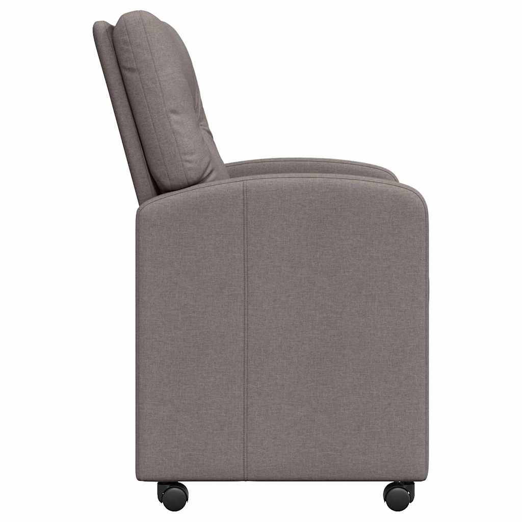 Eetstoelen met wielen 2 pcs Taupe 57 x 67 x 95 cm Stof