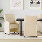 Dining Chairs with Wheels 2 pcs Cream 57 x 67 x 95 cm Fabric