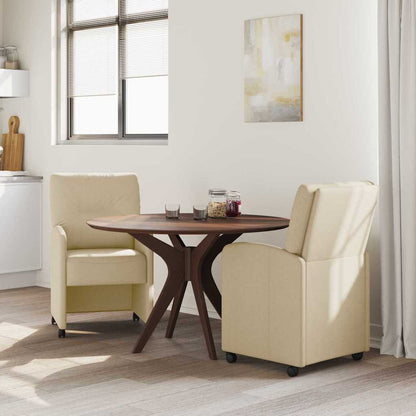Eetstoelen met wielen 2 pcs Crème 57 x 67 x 95 cm Stof