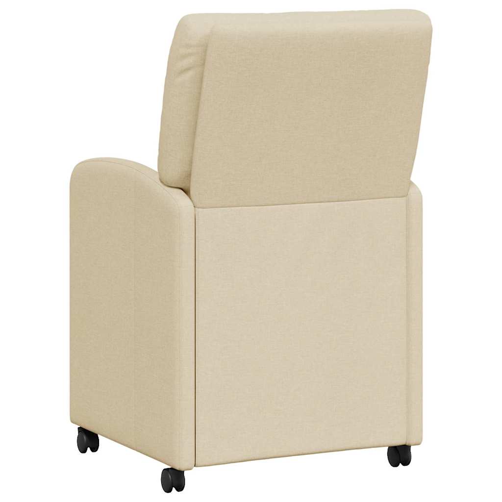 Eetstoelen met wielen 2 pcs Crème 57 x 67 x 95 cm Stof