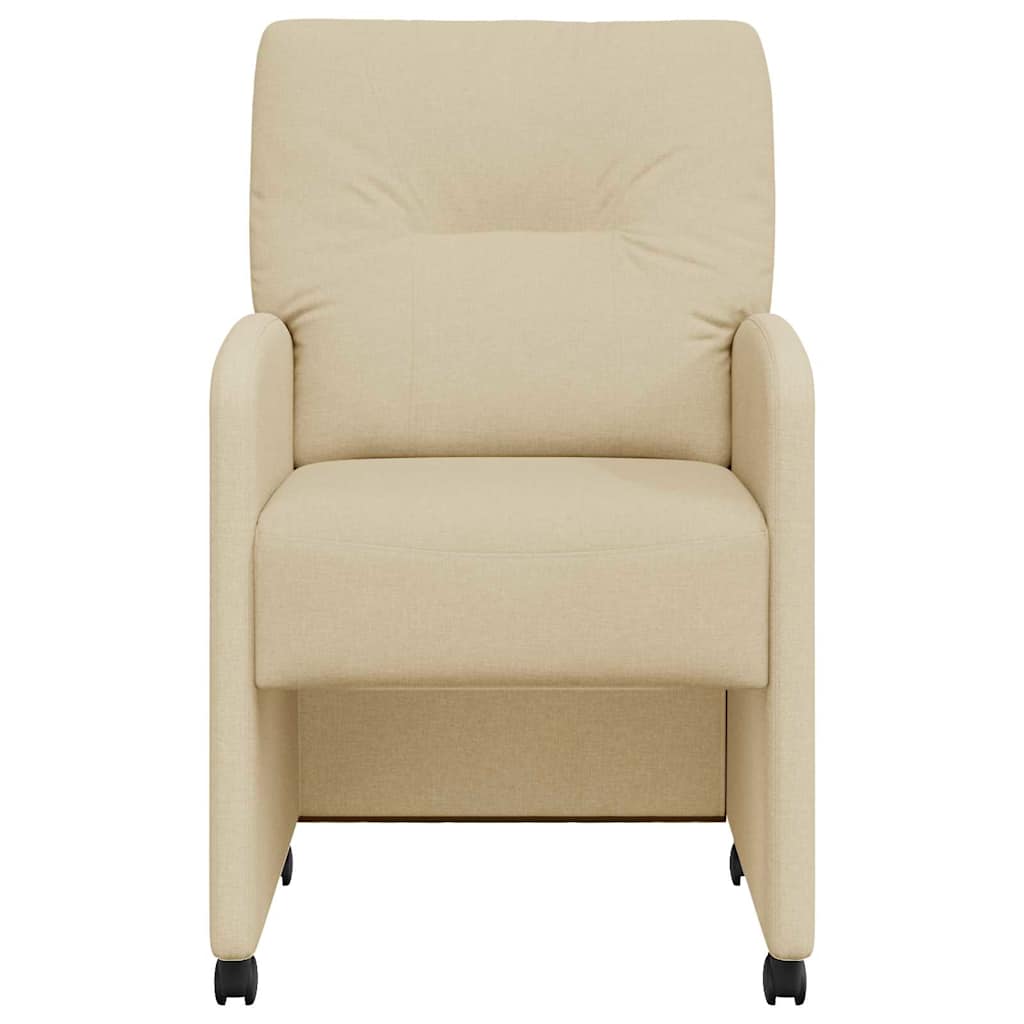 Eetstoelen met wielen 2 pcs Crème 57 x 67 x 95 cm Stof