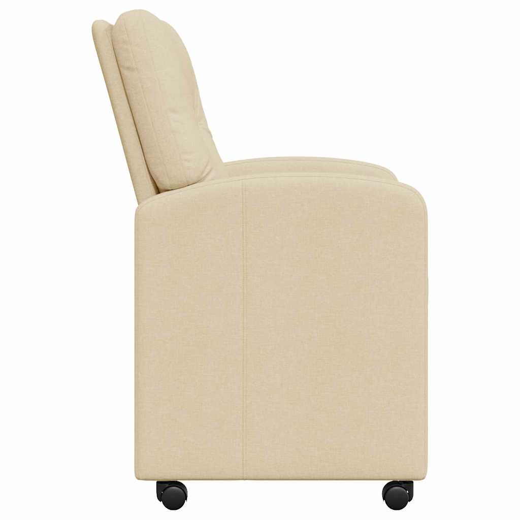 Eetstoelen met wielen 2 pcs Crème 57 x 67 x 95 cm Stof