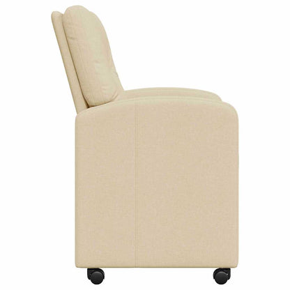Eetstoelen met wielen 2 pcs Crème 57 x 67 x 95 cm Stof
