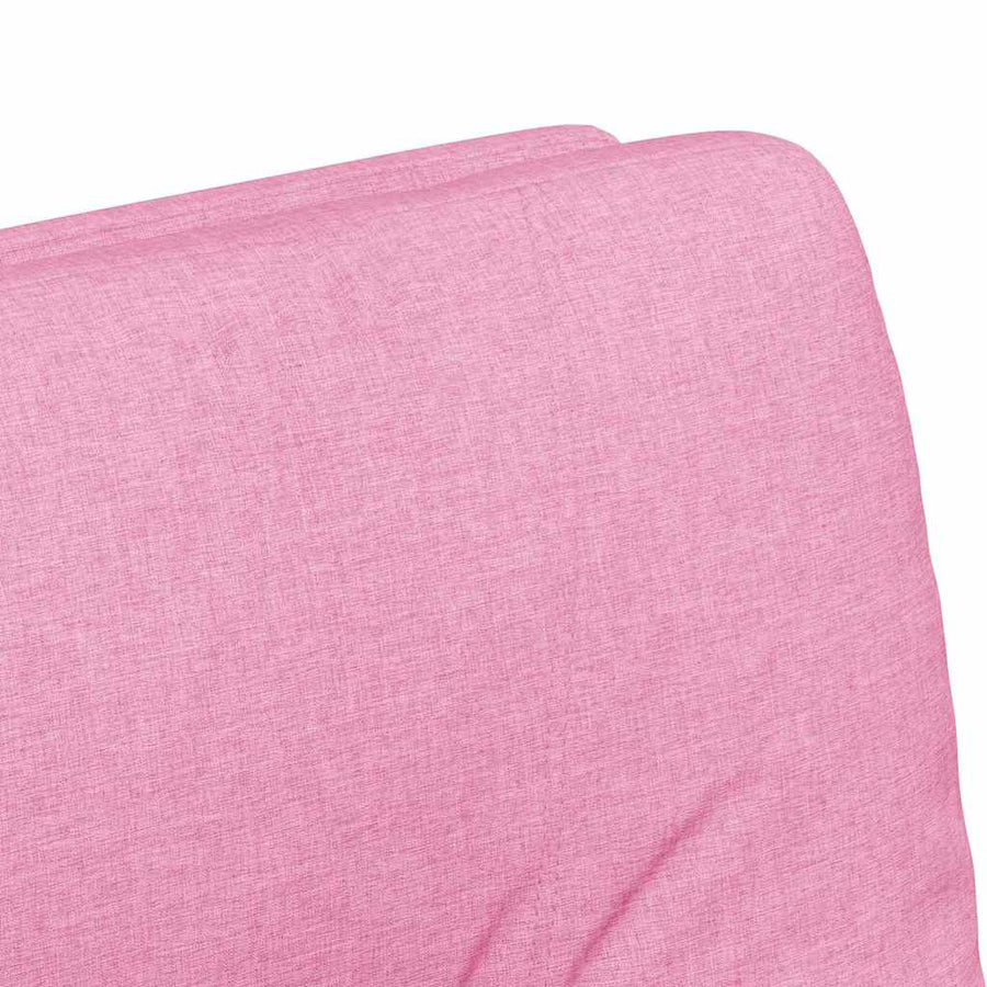 Eetstoelen met wielen 2 pcs Roze 57 x 67 x 95 cm Stof