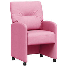 Eetstoelen met wielen 2 pcs Roze 57 x 67 x 95 cm Stof