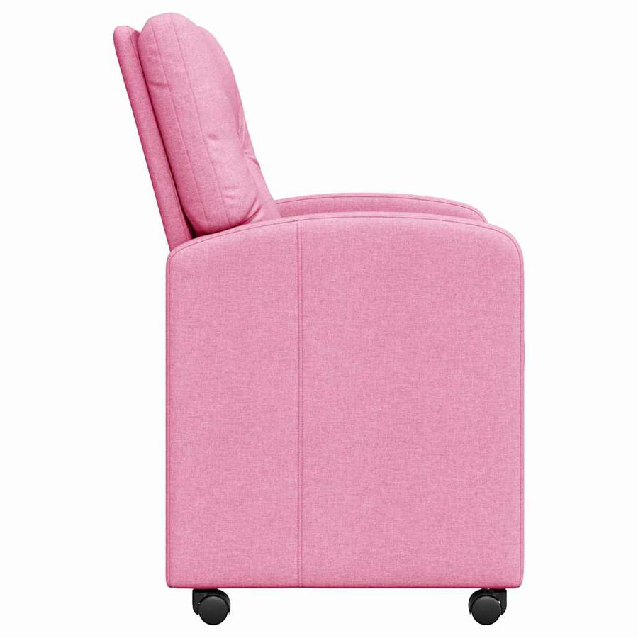 Eetstoelen met wielen 2 pcs Roze 57 x 67 x 95 cm Stof