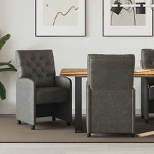 Eetstoelen met wielen 2 pcs Zwart 58 x 67 x 97 cm Kunstleer