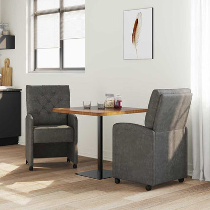 Eetstoelen met wielen 2 pcs Zwart 58 x 67 x 97 cm Kunstleer