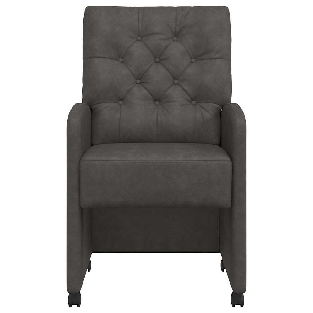Eetstoelen met wielen 2 pcs Zwart 58 x 67 x 97 cm Kunstleer