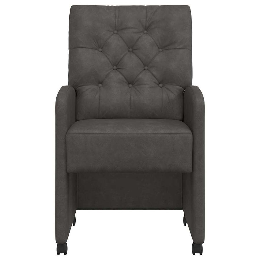 Eetstoelen met wielen 2 pcs Zwart 58 x 67 x 97 cm Kunstleer