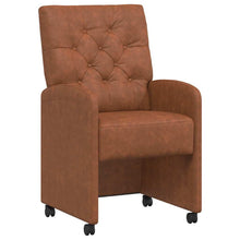 Eetstoelen met wielen 2 pcs Bruin 58 x 67 x 97 cm Kunstleer