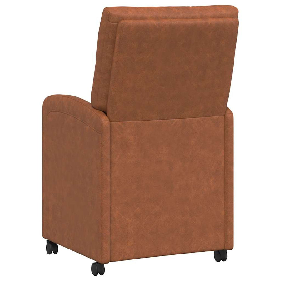 Eetstoelen met wielen 2 pcs Bruin 58 x 67 x 97 cm Kunstleer