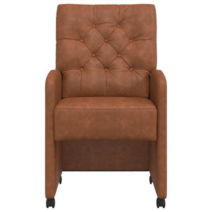 Eetstoelen met wielen 2 pcs Bruin 58 x 67 x 97 cm Kunstleer